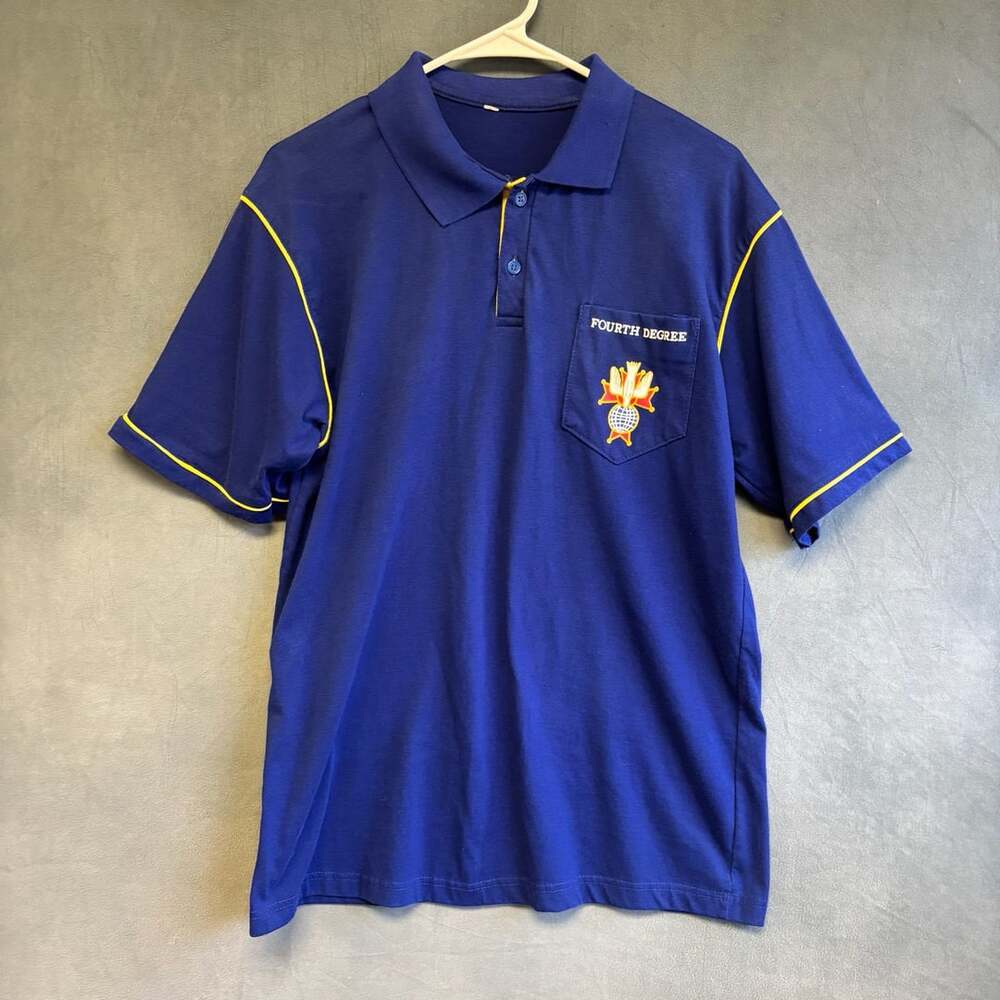 Knights of Columbus Fourth Degree Polo Shirt Blue Yellow